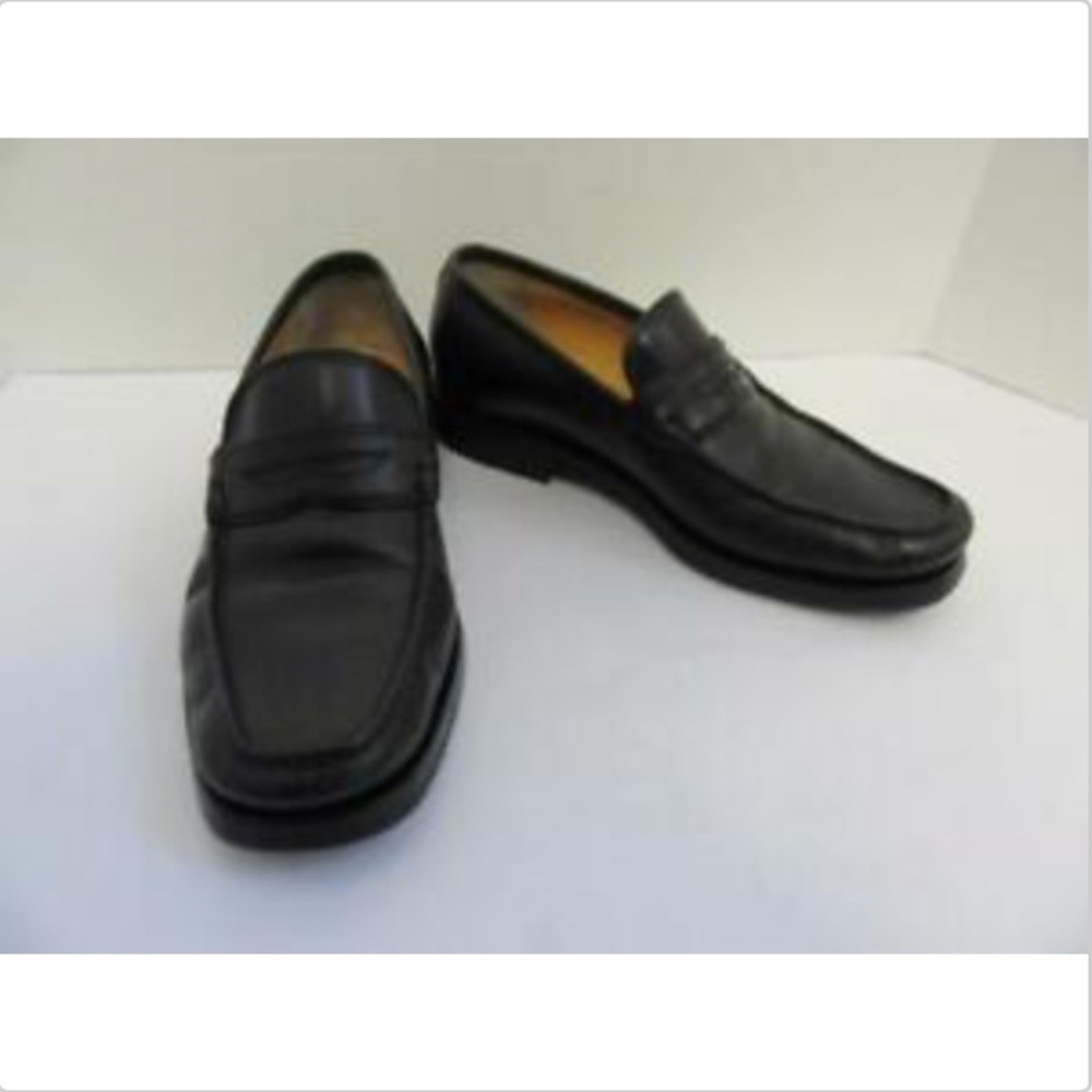 TANINO CRISCI BLACK LEATHER PENNY LOAFERS SZ 7